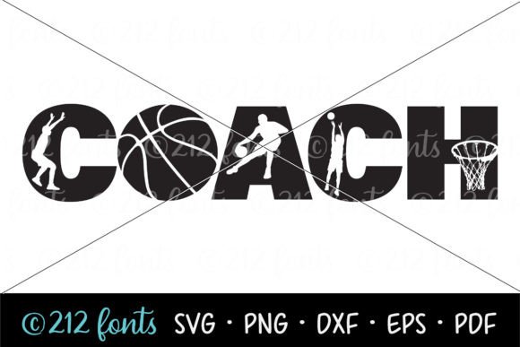 Basketball Coach Word Art Graphic SVG