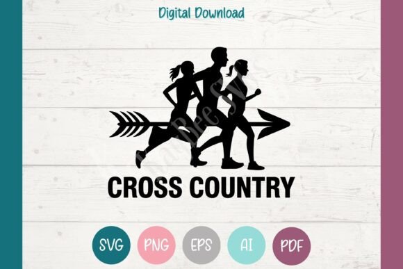 Cross Country SVG PNG EPS AI PDF Clipart: Graphics for T-Shirt Designs
