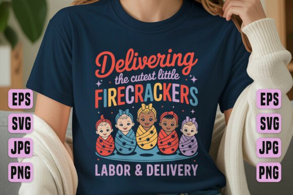 Cutest Firecrackers Delivery Art: Graphics for T-Shirt Designs