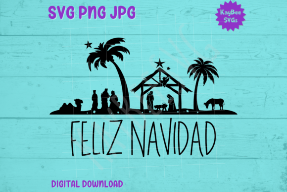 Feliz Navidad SVG PNG JPG Cut Files