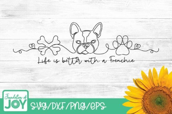 Life is Better with a Frenchie, Line Art