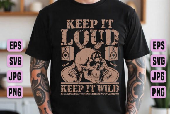 Loud Music Skull Clipart PNG: Graphics for Bold T-Shirt Designs