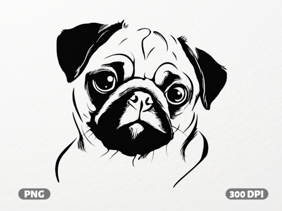 Pug Dog Portrait Art