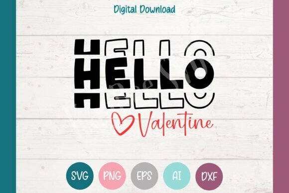 Retro Love Pop Art Hello Valentine SVG: Graphics & T-Shirt Designs