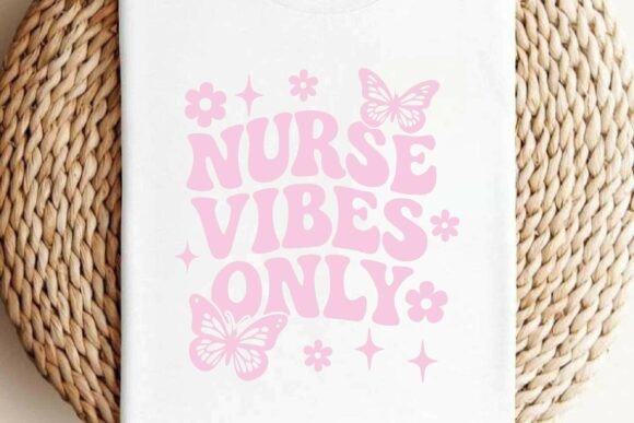 Retro Nurse Vibes Only T-Shirt Clipart: Graphics & Illustrations