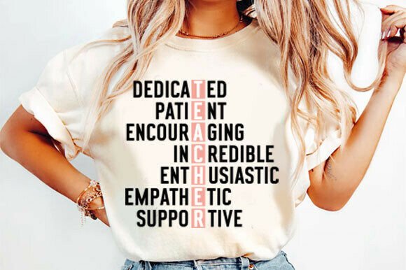 Teacher Word Art SVG: Inspirational Graphics for T-Shirt Designs